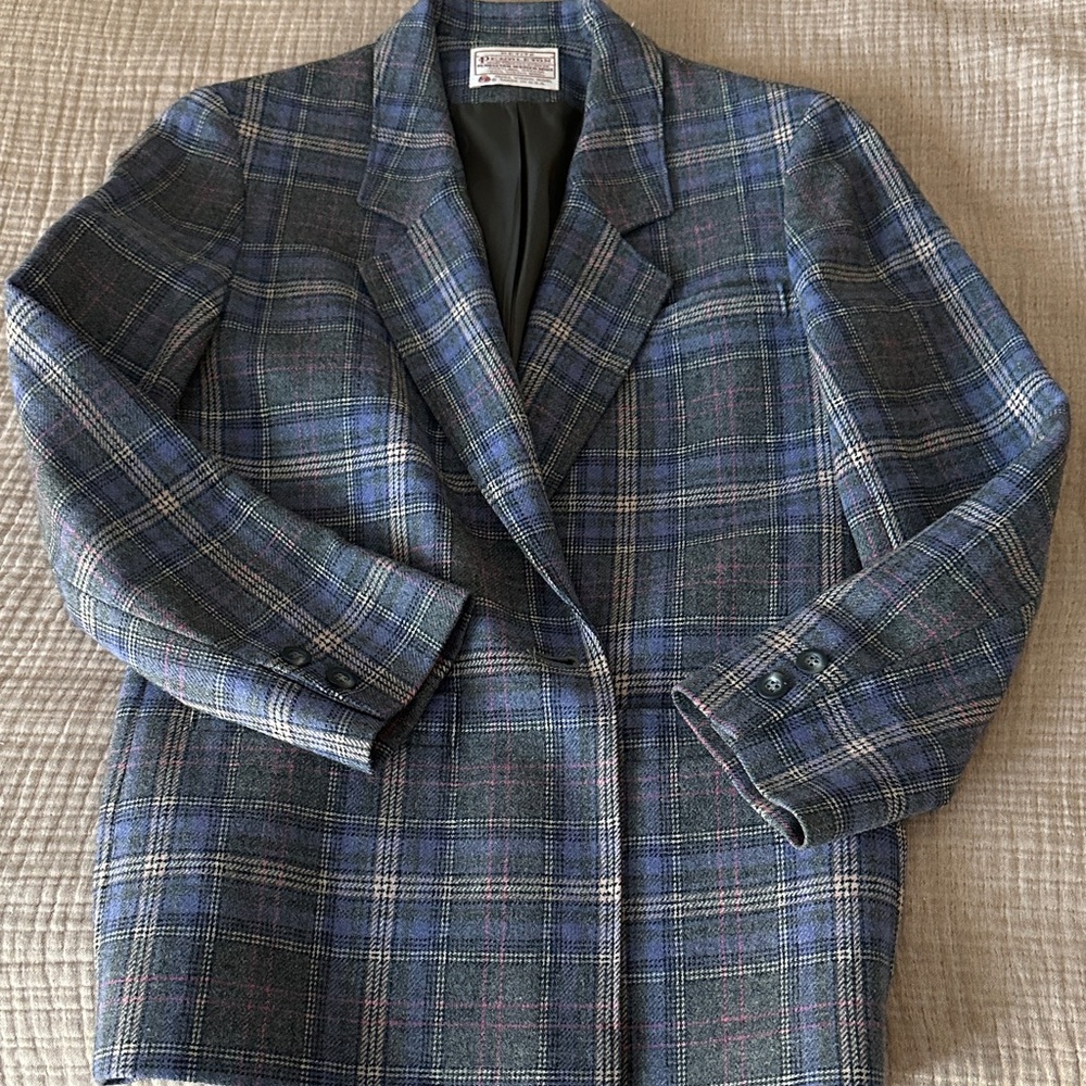 Pendleton Petite Wool Jacket in Gray and Pink - image 3